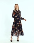 SIXDO Voile Flared Dress for Women